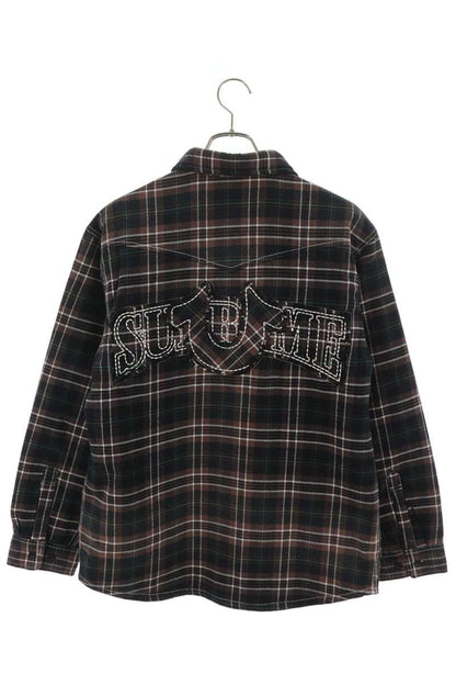 SUPREME 25AW True Religion Quilted Plaid Shirt Brown Size S