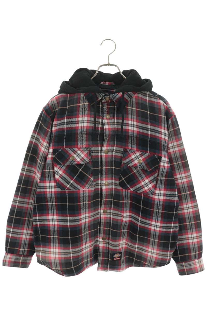 SUPREME 25AW Dickies Lined Zip Hooded Flannel Shirt Size S