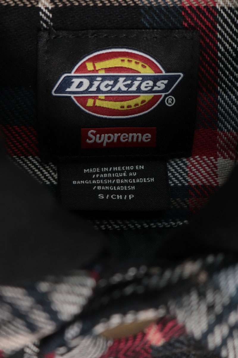 SUPREME 25AW Dickies Lined Zip Hooded Flannel Shirt Size S