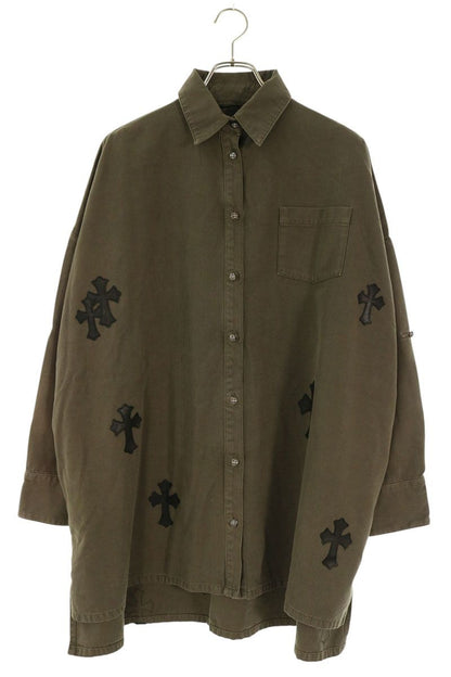 Chrome Hearts MAHAL KITA Oversized Cross Long Sleeve Shirt Size S