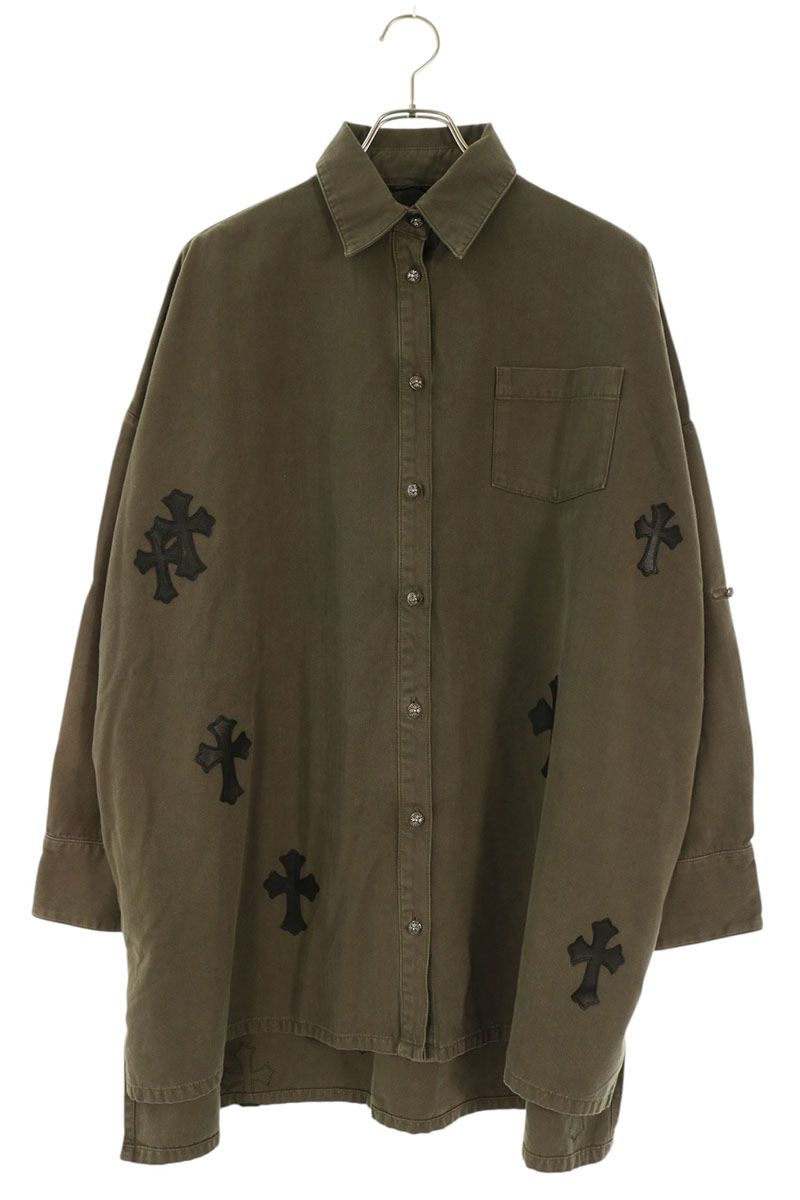 Chrome Hearts MAHAL KITA Oversized Cross Long Sleeve Shirt Size S