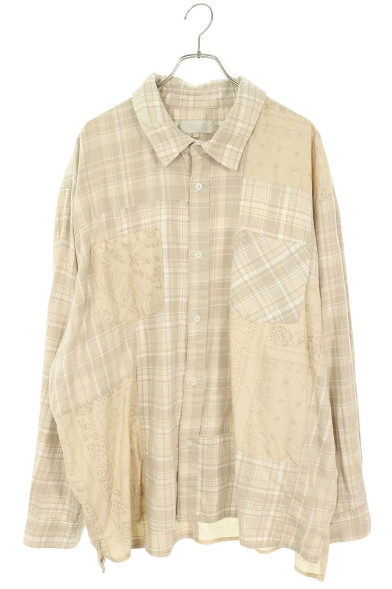 KITH Patchwork Bandana Cotton Shirt Beige Size XXL