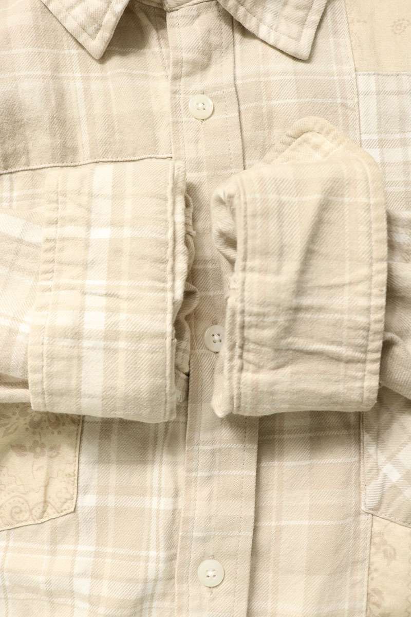 KITH Patchwork Bandana Cotton Shirt Beige Size XXL