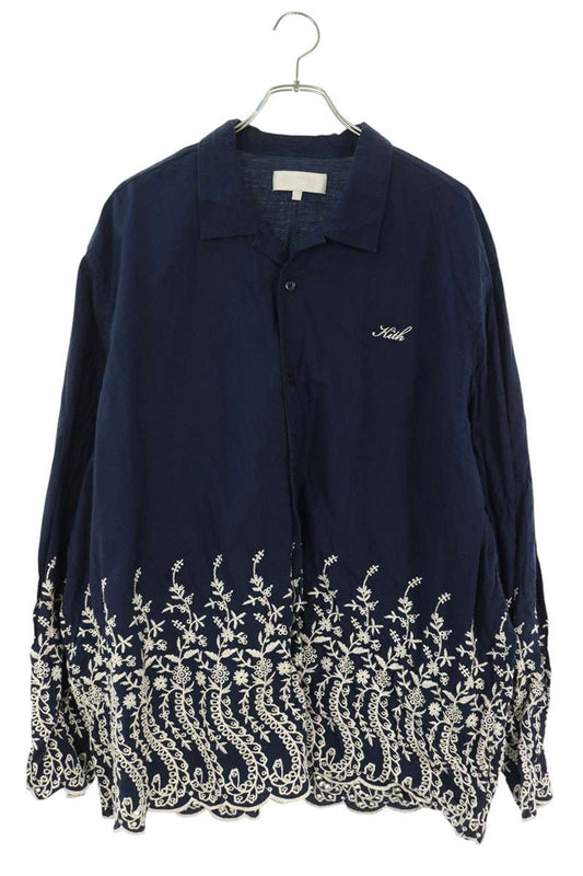 KITH 24SS Adonis Camp Collar Embroidered Shirt Size XL