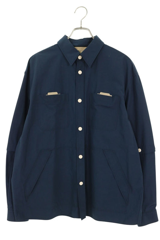 GUCCI Logo Embroidered Cotton Blend Shirt Size 48