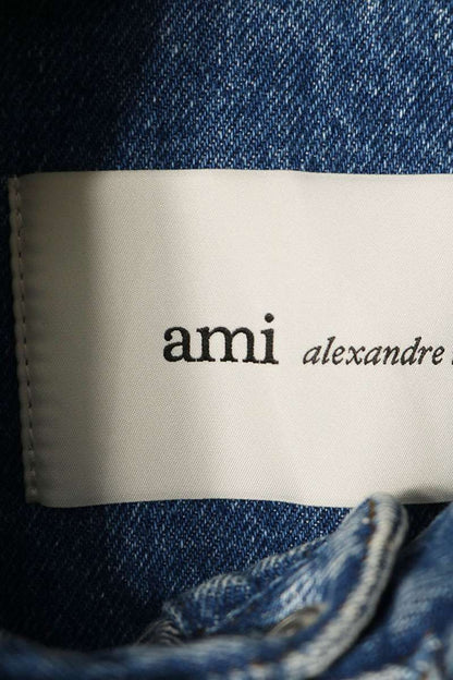 AMI Heart Embroidered Oversized Denim Shirt Size L