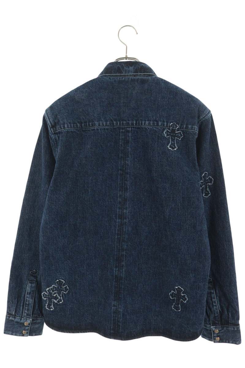 Chrome Hearts Loose Ends Cross Patch Denim Shirt Size XL