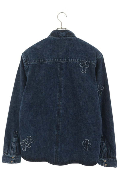 Chrome Hearts Loose Ends Cross Patch Denim Shirt Size XL