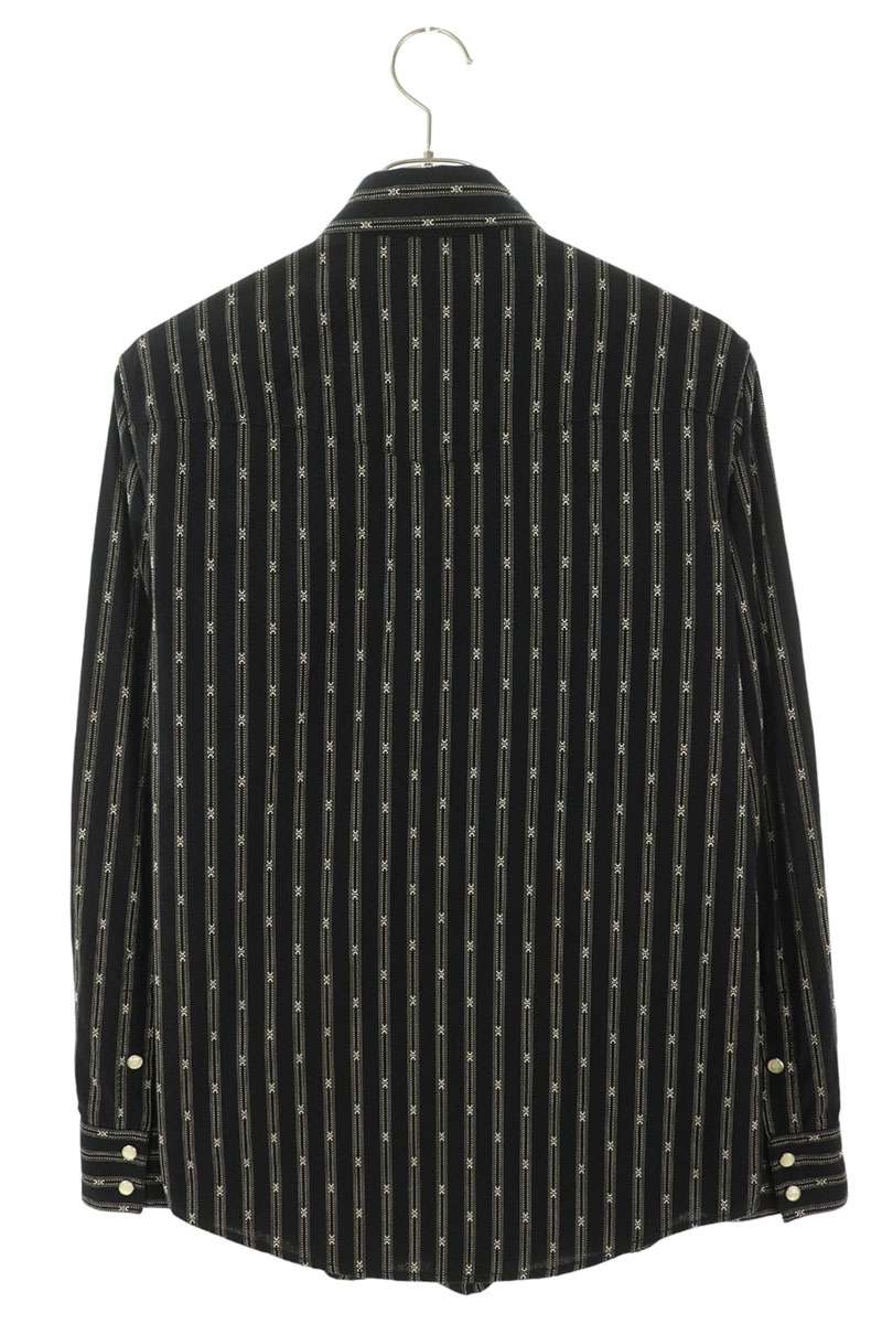 CELINE Triomphe Western Long Shirt Black/White Size XS