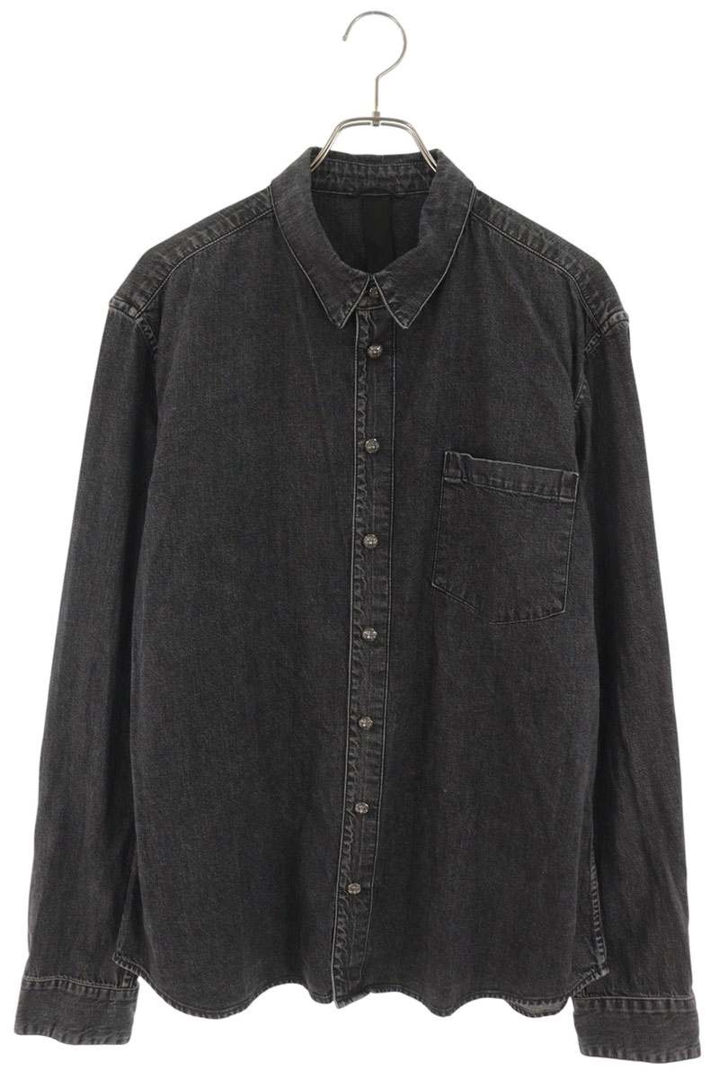 Chrome Hearts LOOSEENDS Long Sleeve Cross Patch Shirt Black Size XL