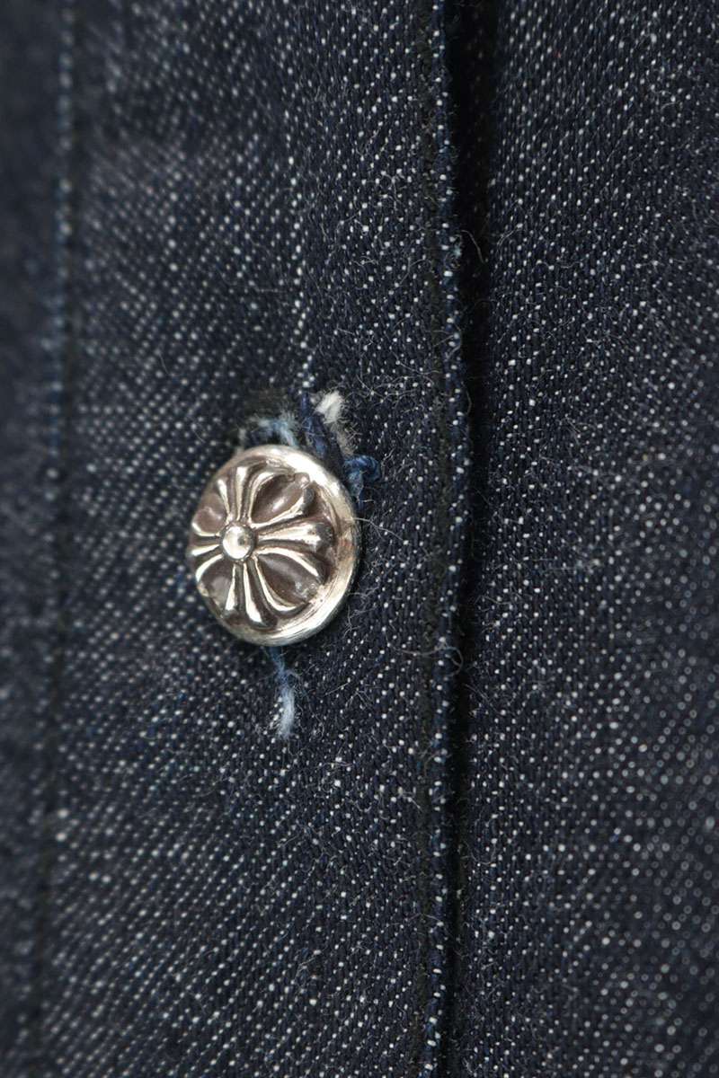 Chrome Hearts MAHAL KITA Cross Patch Shirt Indigo Size L