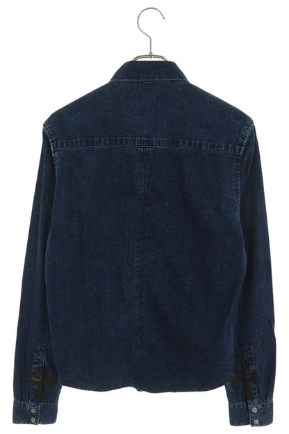 Chrome Hearts LOOSEENDS Cross Patch Shirt Indigo Size S