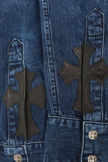 Chrome Hearts LOOSEENDS Cross Patch Shirt Indigo Size S