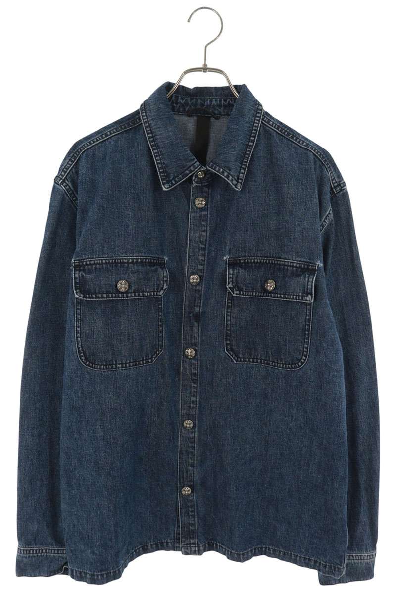 Chrome Hearts WORK DOG Cross Ball Shirt Indigo Size XL