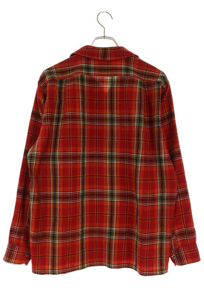 PENDLETON Ombre Check Wool Long Sleeve Shirt Red Size L
