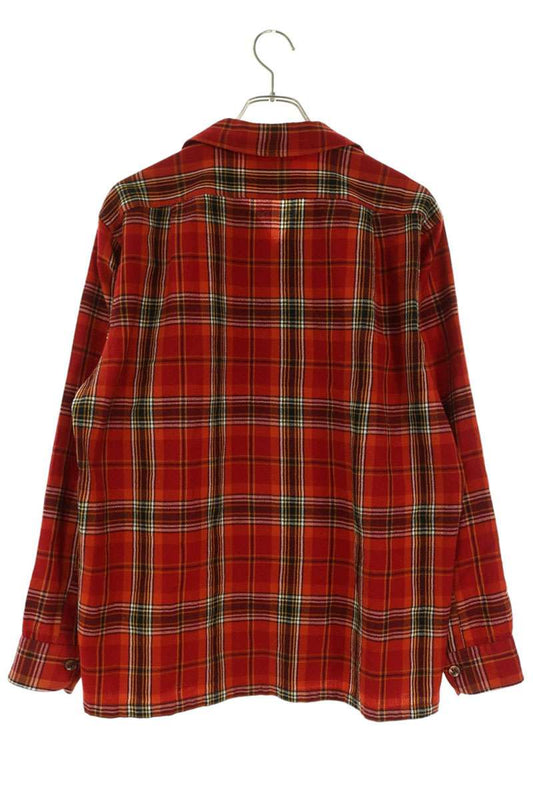 PENDLETON Ombre Check Wool Long Sleeve Shirt Red Size L