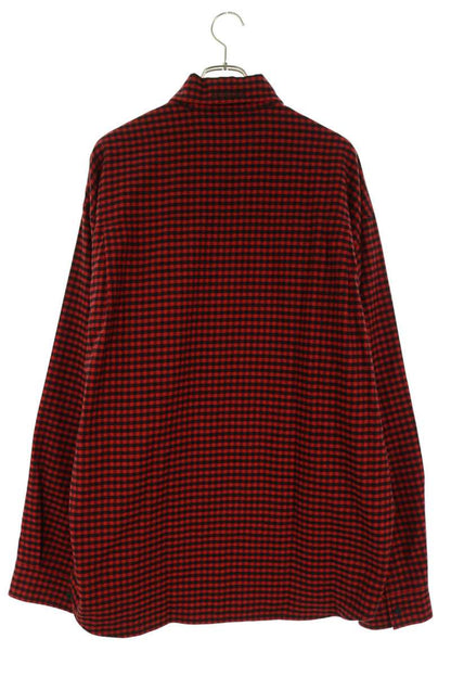 BALENCIAGA Check Reversible Long Shirt Red/Black Size XXS