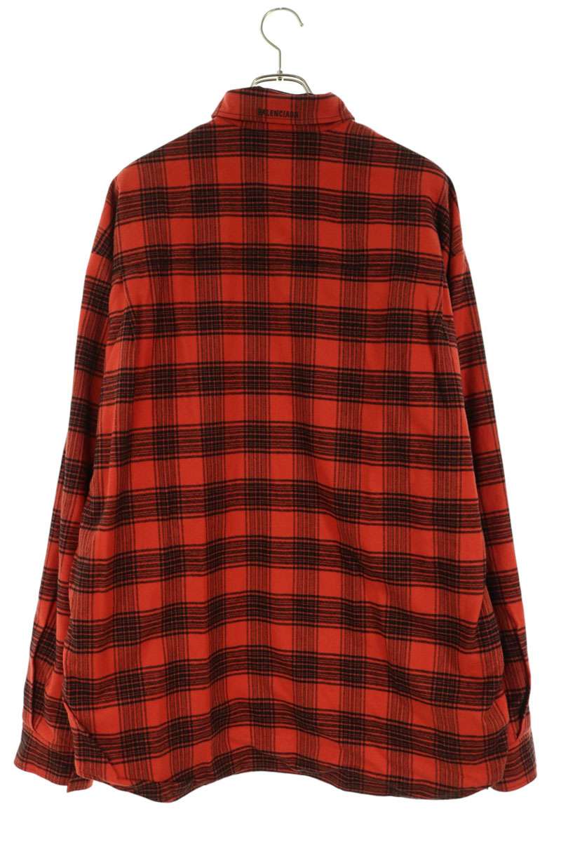 BALENCIAGA Check Reversible Long Shirt Red/Black Size XXS