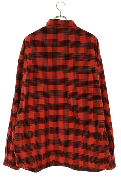 BALENCIAGA Check Reversible Long Shirt Red/Black Size XXS