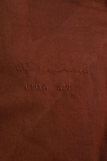Rick Owens Lamb Leather Back Belt Long Shirt Brown Size 46
