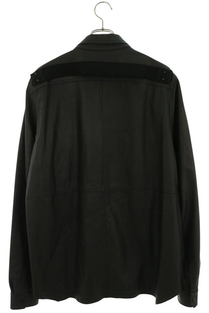 Rick Owens Lamb Leather Back Belt Long Shirt Black Size 50