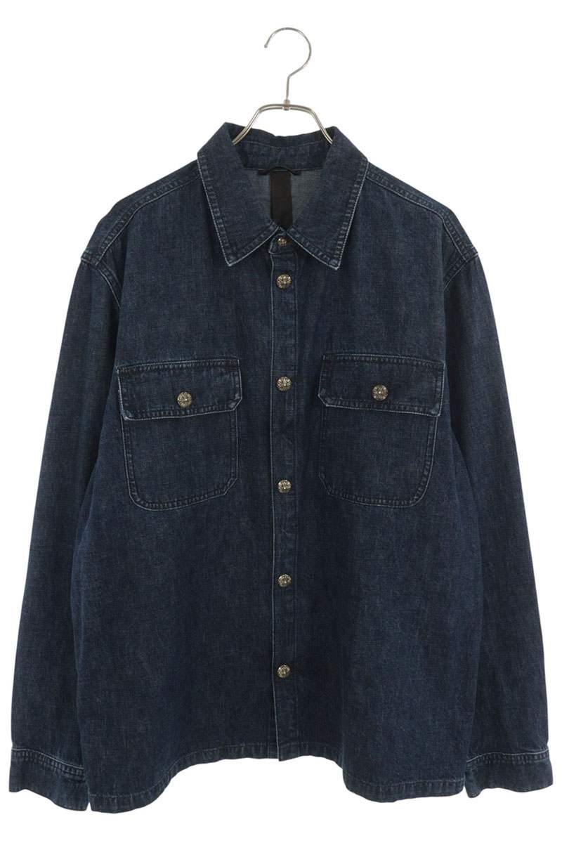 Chrome Hearts WORK DOG Crossball Button Denim Shirt Size XL