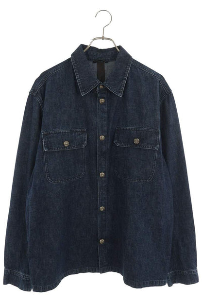 Chrome Hearts WORK DOG Crossball Button Denim Shirt Size XL