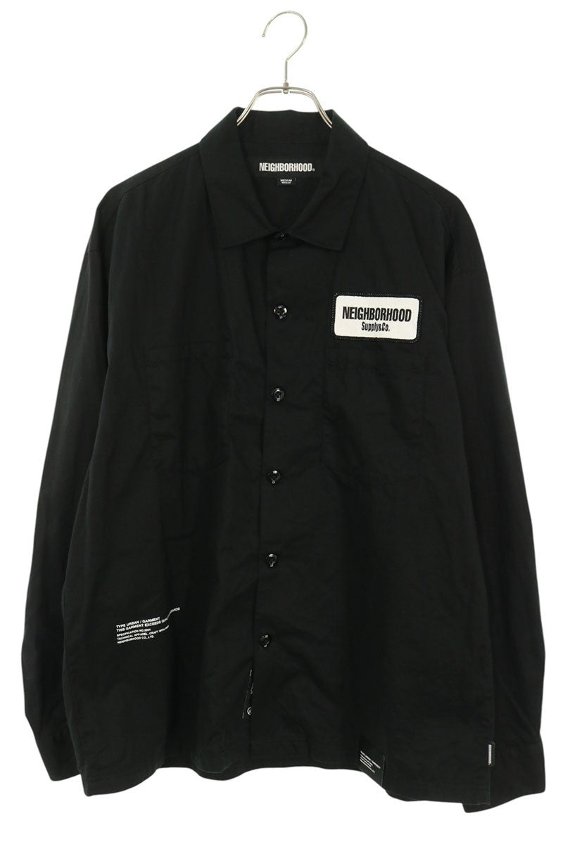 NEIGHBORHOOD Logo Patch Cotton Work Long Sleeve Shirt Size M