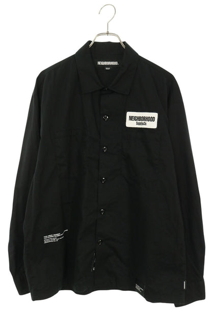 NEIGHBORHOOD Logo Patch Cotton Work Long Sleeve Shirt Size M
