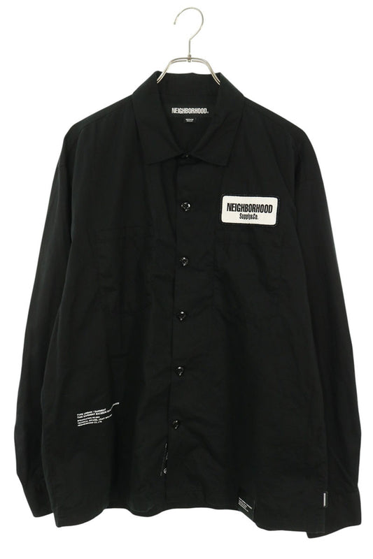 NEIGHBORHOOD Logo Patch Cotton Work Long Sleeve Shirt Size M