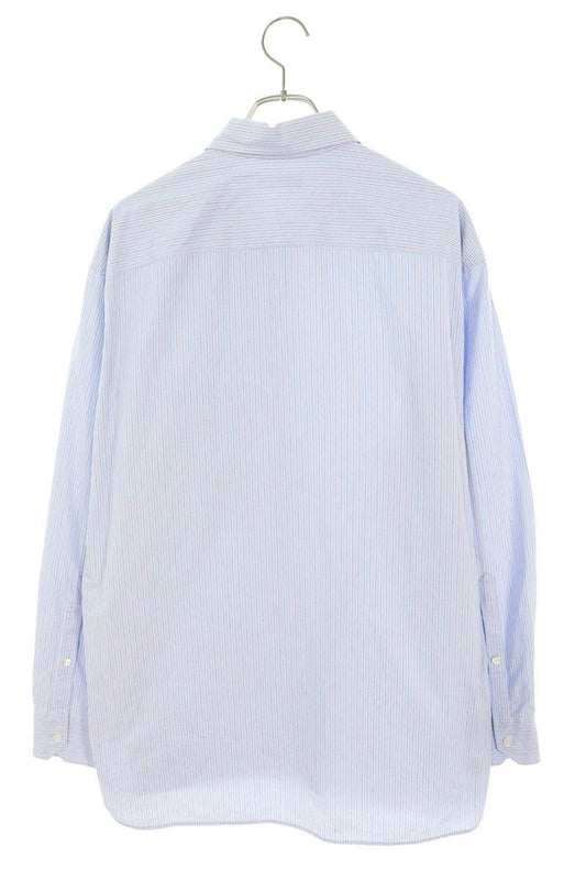 VALENTINO Cotton Stripe Button-Down Shirt Light Blue Size 41