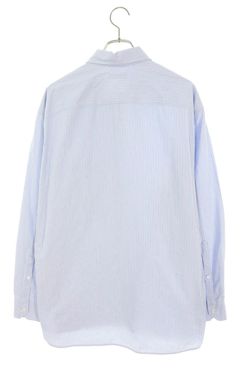 VALENTINO Cotton Stripe Button-Down Shirt Light Blue Size 41