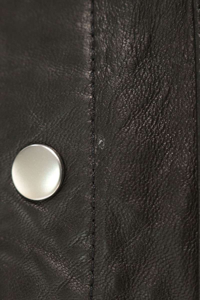 Rick Owens Lamb Leather Outer Long Shirt Black Size 44