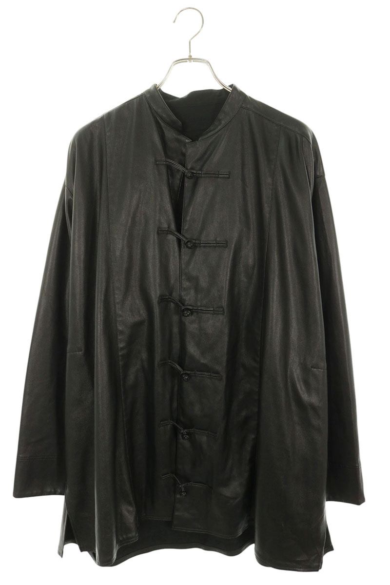 TAROHORIUCHI Faux Leather Oversized Shirt Black Size 46