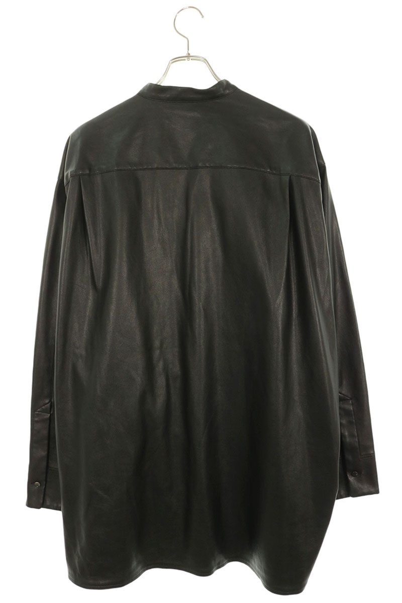 TAROHORIUCHI Faux Leather Oversized Shirt Black Size 46