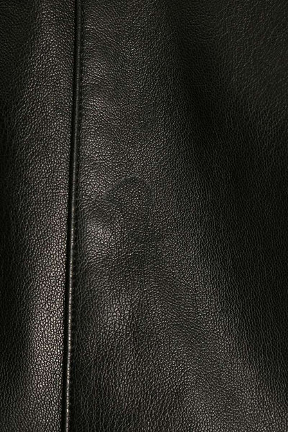 TAROHORIUCHI Faux Leather Oversized Shirt Black Size 46