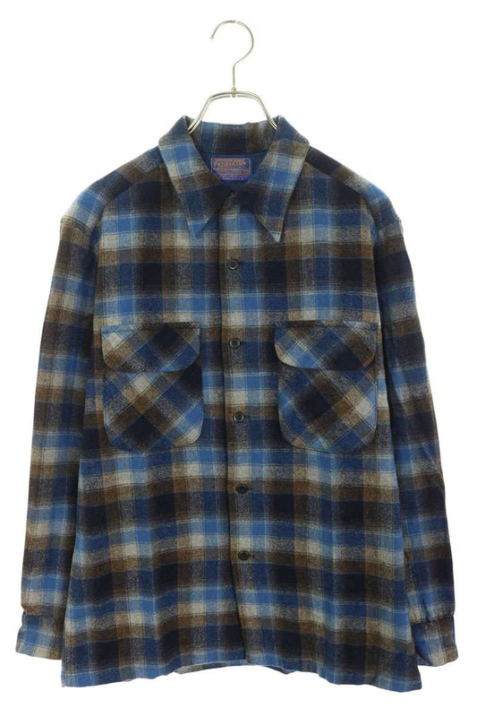 PENDLETON Wool Ombre Check Long Sleeve Shirt Size M