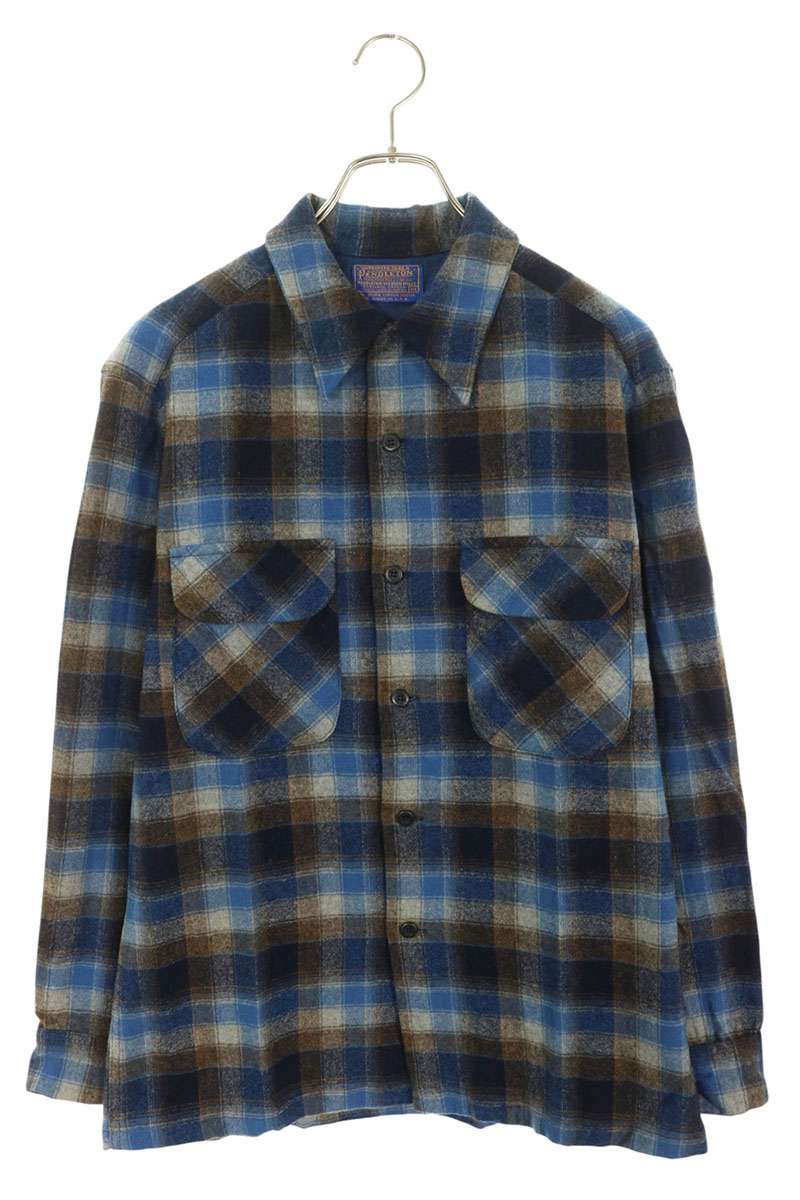 PENDLETON Wool Ombre Check Long Sleeve Shirt Size M