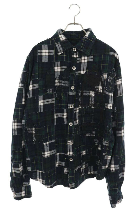 WHO DECIDES?WAR Logo Embroidered Check Sweatshirt Size M