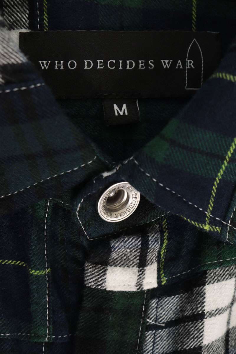 WHO DECIDES?WAR Logo Embroidered Check Sweatshirt Size M
