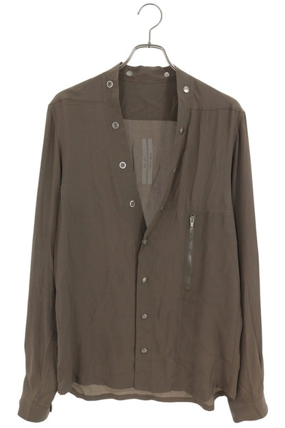 Rick Owens RU20S7287-CC Larry Long Sleeve Shirt Brown Size 46