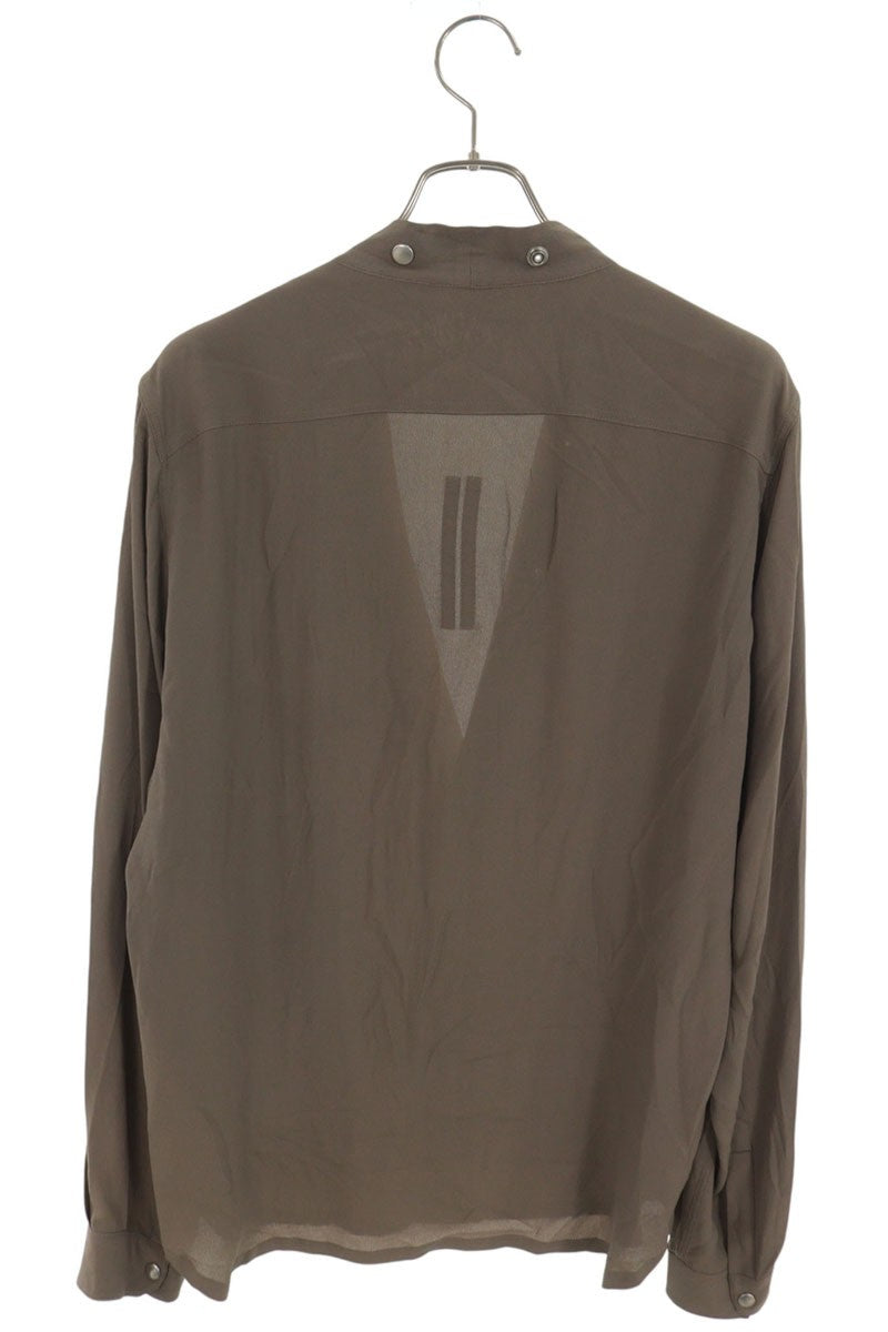 Rick Owens RU20S7287-CC Larry Long Sleeve Shirt Brown Size 46