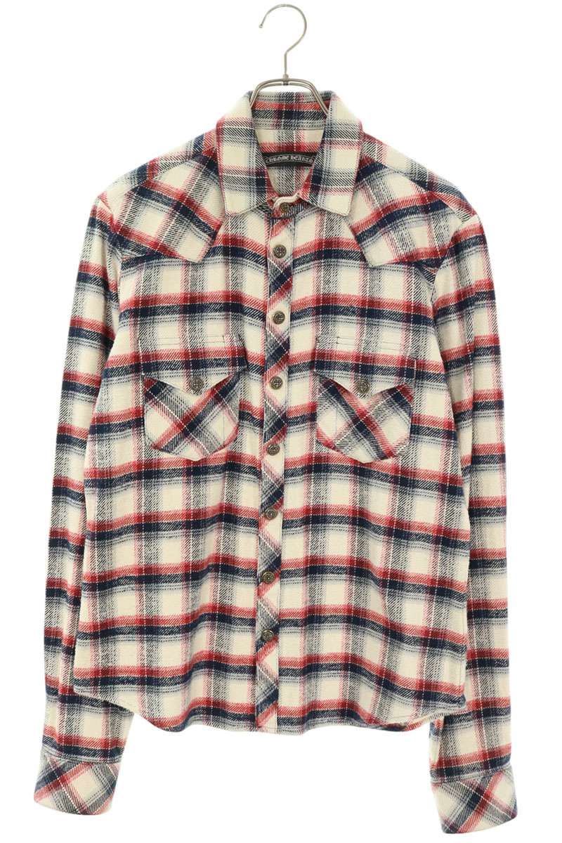 Chrome Hearts Cross Patch Western Check Shirt Size SM