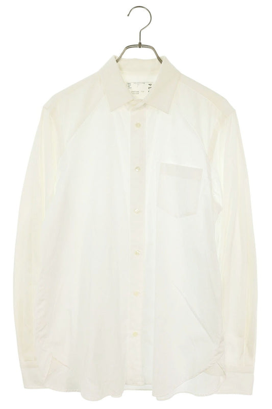 Sacai 26SS Mixed Material Poplin Shirt White Size 1