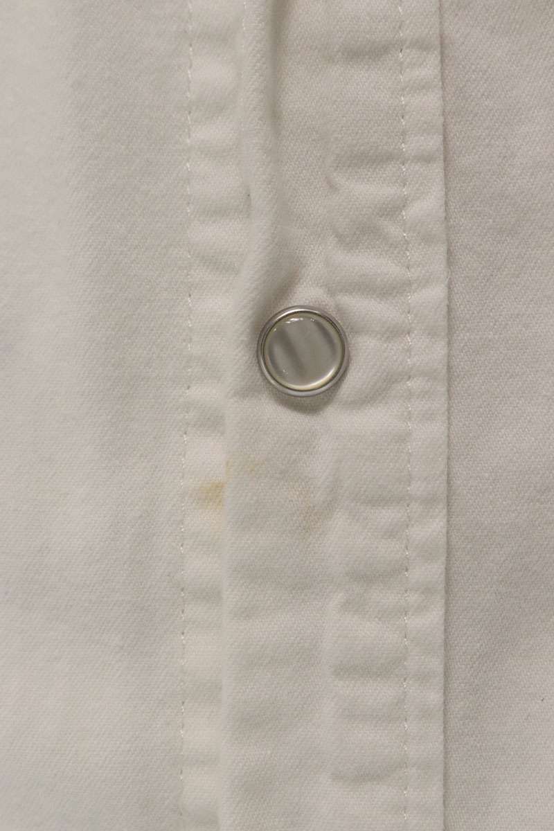 CELINE Western Cotton Long Sleeve Shirt White Size XS