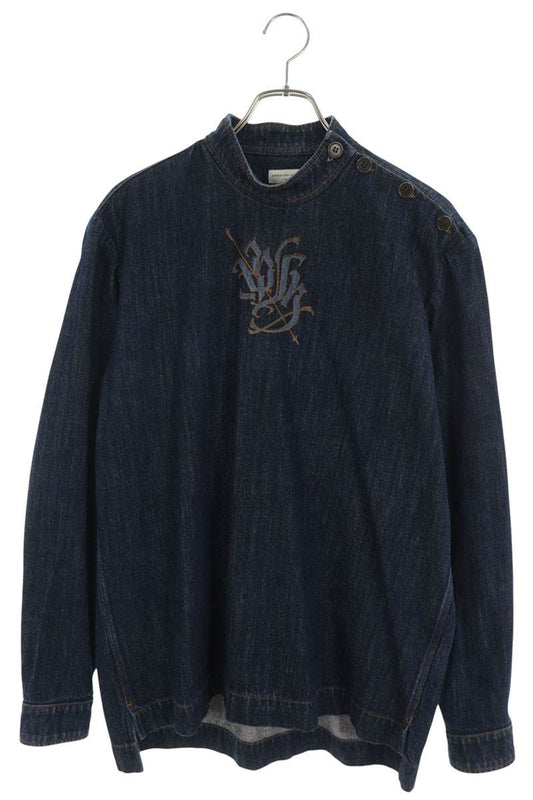 DRIES VAN NOTEN 17SS Embroidered Denim Shirt Blue Size 50