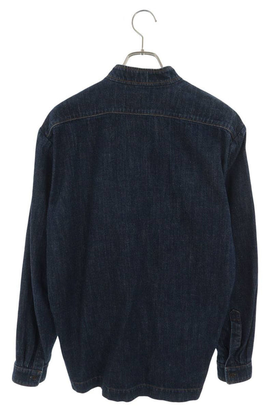DRIES VAN NOTEN 17SS Embroidered Denim Shirt Blue Size 50