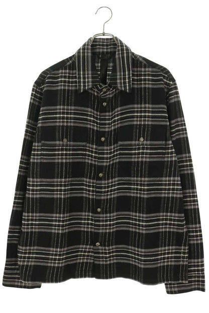 Chrome Hearts WORK DOG Cross Ball Check Sleeve Shirt Size L