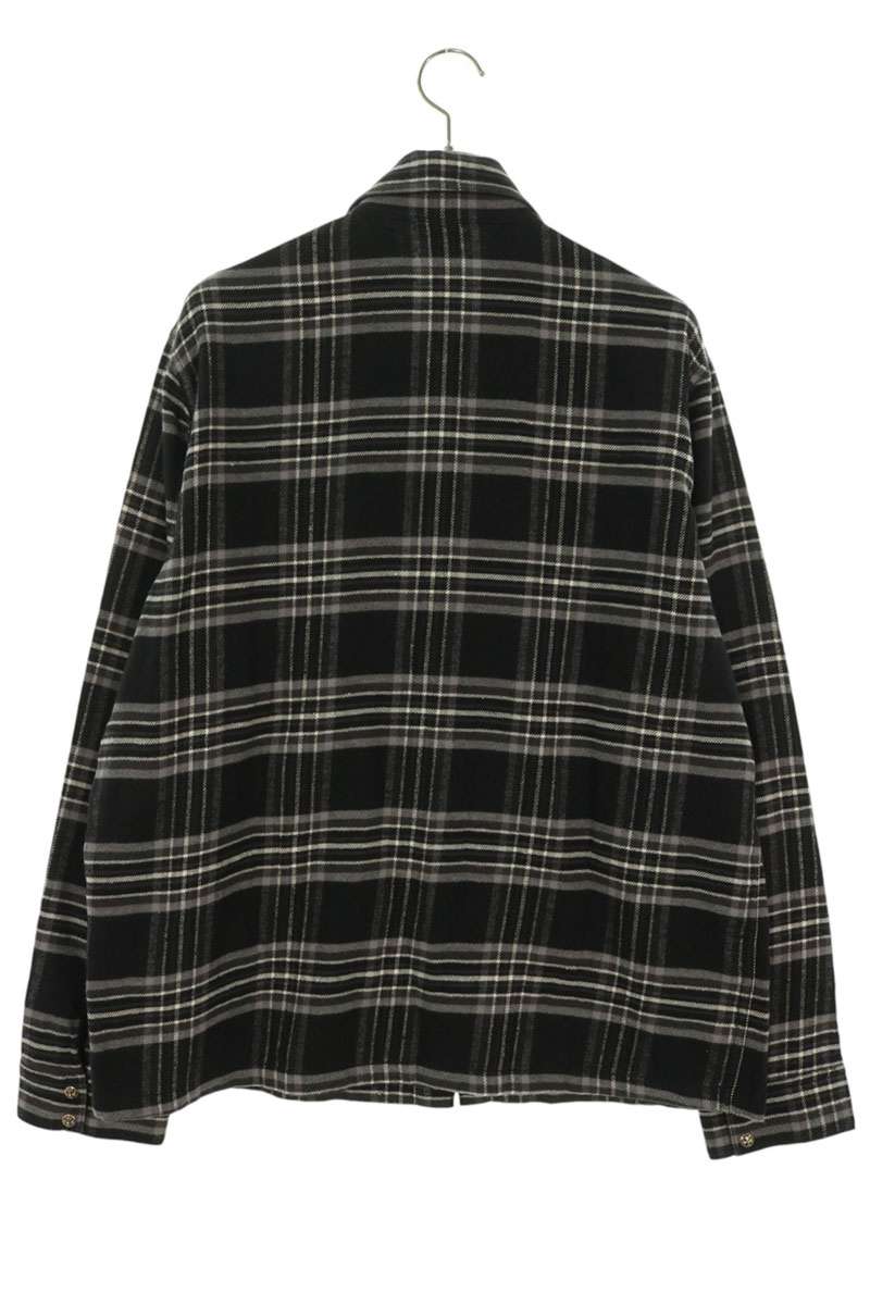 Chrome Hearts WORK DOG Cross Ball Check Sleeve Shirt Size L