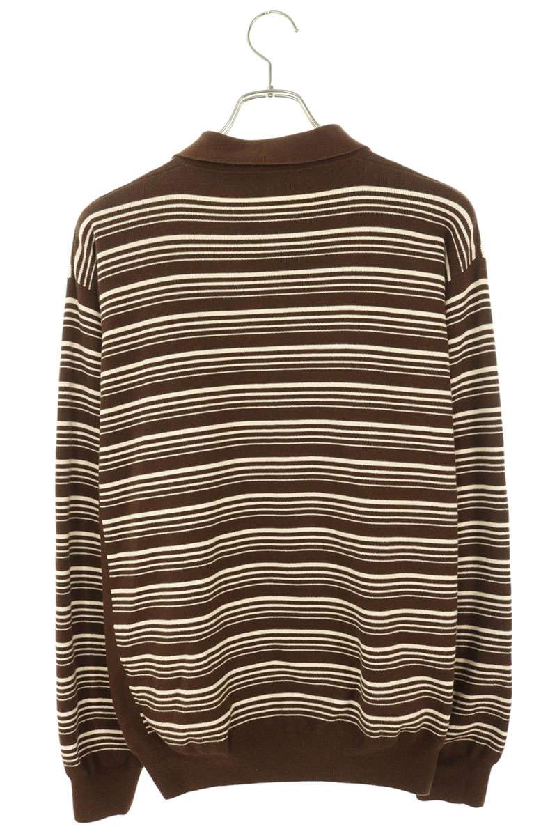 miumiu 23SS Striped Cotton Knit Sweater Brown/White Size 42